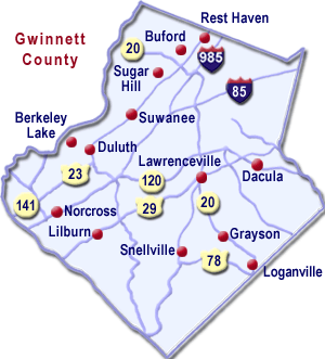 Gwinnett County Map With Cities - Sasha Costanza