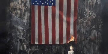 Britain’s Banksy depicts U.S. flag on fire in Floyd tribute