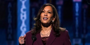 Kamala Harris accepts historic vice presidential nod