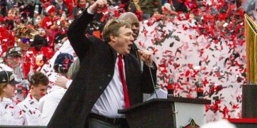 Georgia celebrates title at stadium, Smart plans repeat