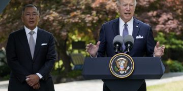 Biden pushes economic, security aims as he ends South Korea visit