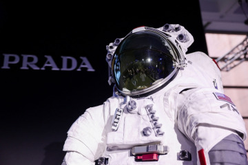 Prada and Axiom Space present the spacesuit (Axiom Extravehicular Mobility Unit) designed and developed for the Artemis III lunar mission, in Milan, Italy, October 16, 2024. — Reuters pic