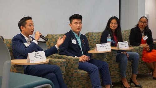 Young AAPI Engagement & LeadershipL-R: Kim La, JT Wu, Tyler Lee, Sen Nabilah Islam, Arjho Turner